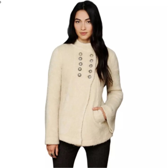 Free people military cardigan jacket fuzzy bell sleeve - Picture 2 of 13